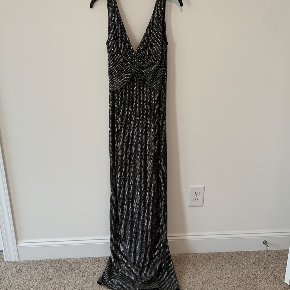 Scott McClintock Black and Silver Dress vintage size 10 knit RARE